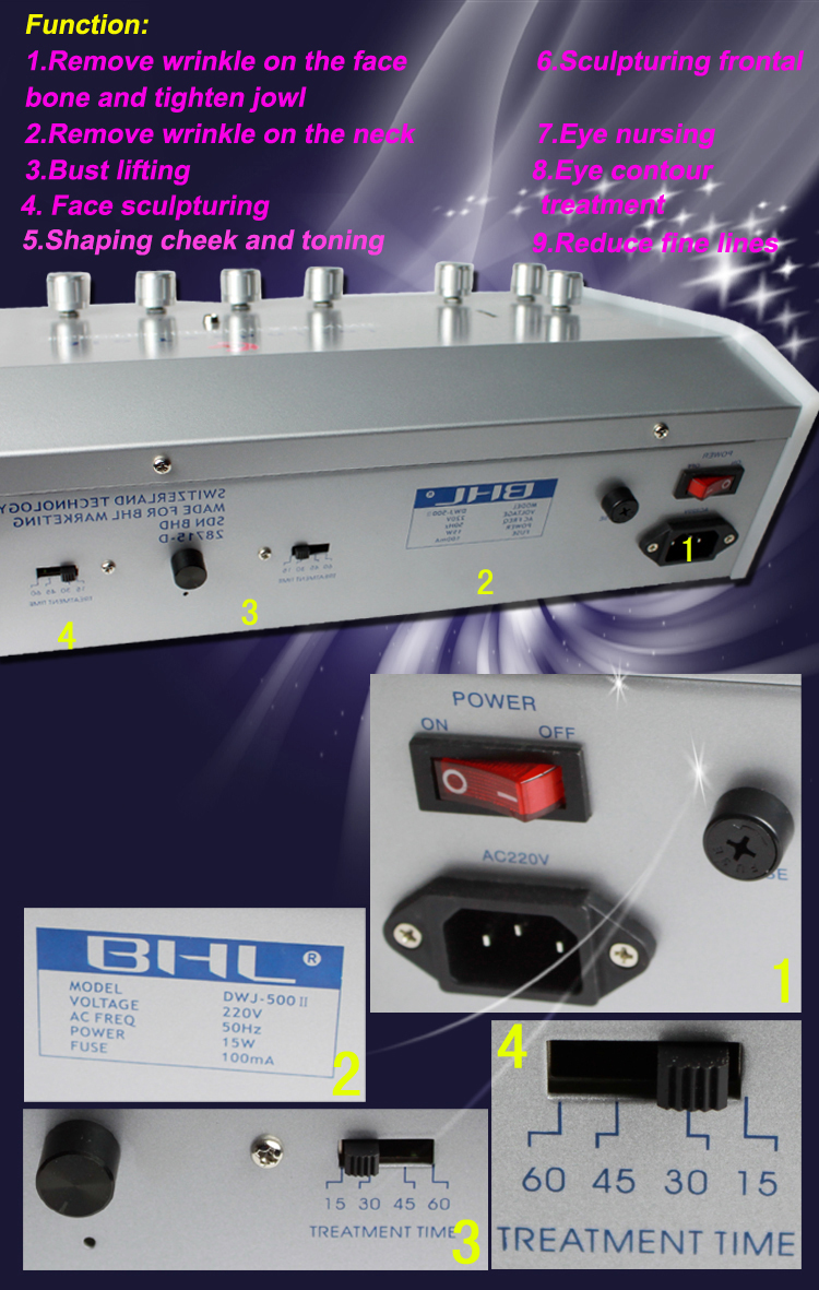 MC-500II - Microcurrent Faradic Facial Lifting Toning Machine Spa - mychway