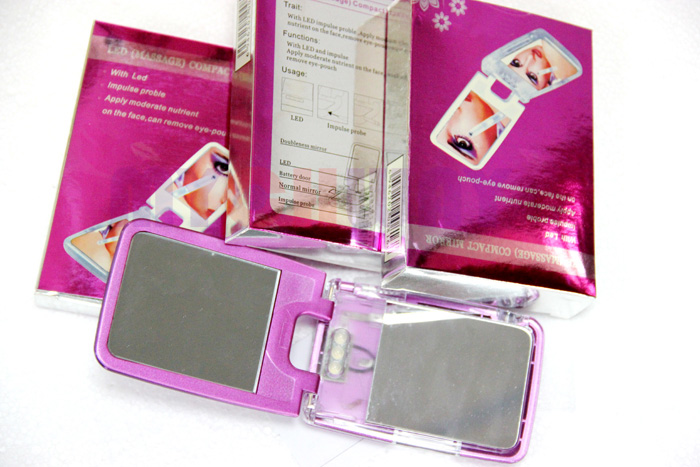 OTSK-0816 - Girls Compact Cosmetic Make Up Mirror With Led Lights - mychway OTSK-0816 - Girls Compact Cosmetic Make Up Mirror With Led Lights - mychway