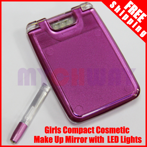 OTSK-0816 - Girls Compact Cosmetic Make Up Mirror With  Led Lights - mychway