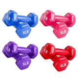 Women Vinyl Coated Hand Weights Colorful Coded Dumbbell