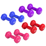 Strencor Vinyl Coated Colorful Hex Hand Weights Dumbbells