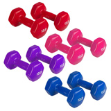 Strencor Vinyl Coated Colorful Hex Hand Weights Dumbbells