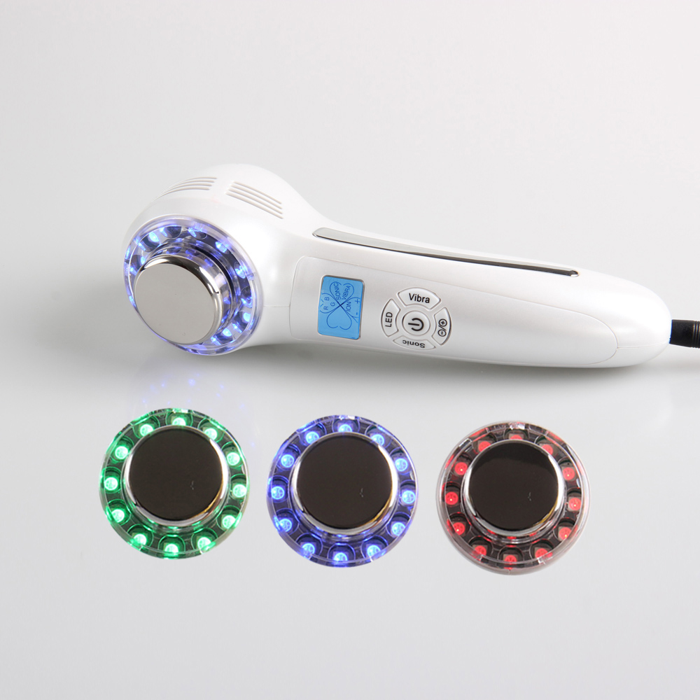   Ultrasonic 1MHZ Face Massager Rejuvenation 3 Lights Therapy  