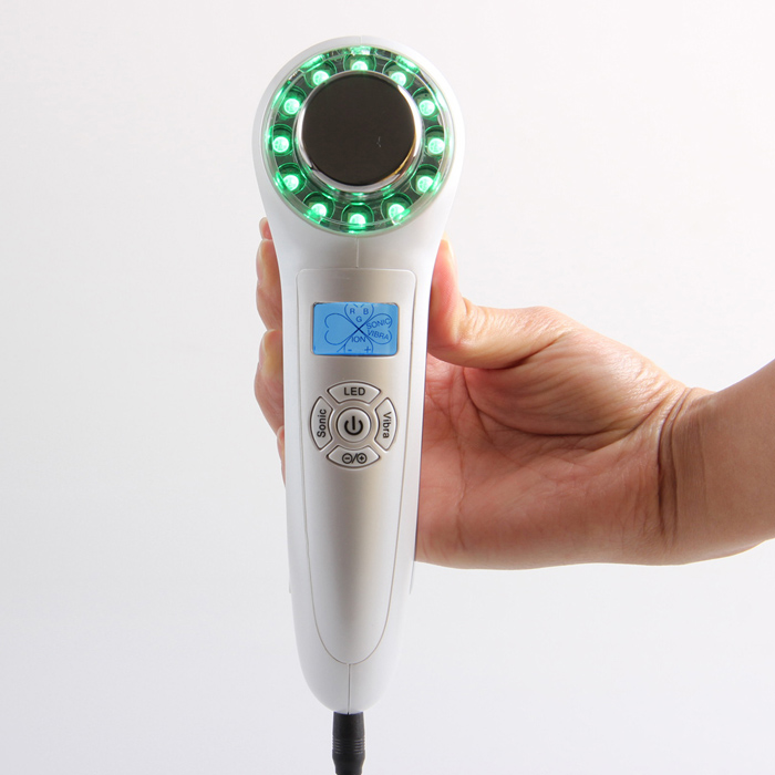   Ultrasonic 1MHZ Face Massager Rejuvenation 3 Lights Therapy  